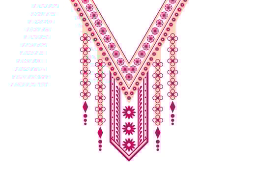 Beautiful ethnic collar lace oriental pattern traditional on black background. Aztec style embroidery abstract vector illustration. Designs for fashion texture, fabric, fashion women, print, clothes