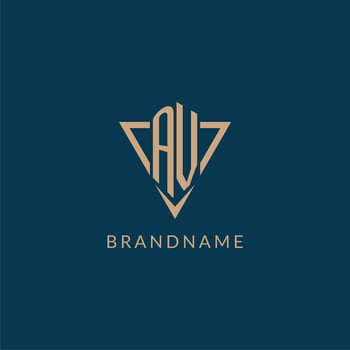 AV logo initials triangle shape style, creative logo design vector