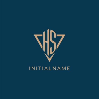 HS logo initials triangle shape style, creative logo design vector