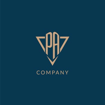 PA logo initials triangle shape style, creative logo design vector