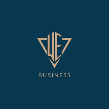 WE logo initials triangle shape style, creative logo design vector