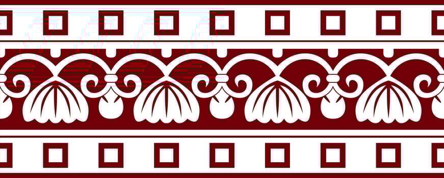 Vector red s ancient greece seamless ornament. Classic Endless pattern frame border Roman Empire.