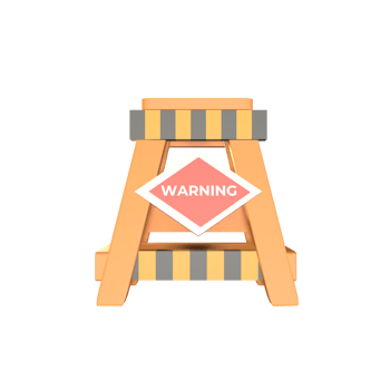 3D icon safety warning sign rendered isolated on the transparent background png
