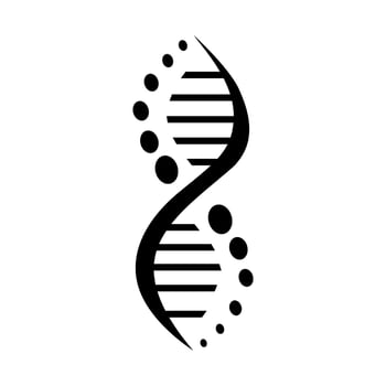 Simple DNA Science Glyph Logo Vector, DNA symbol in trendy flat design vector