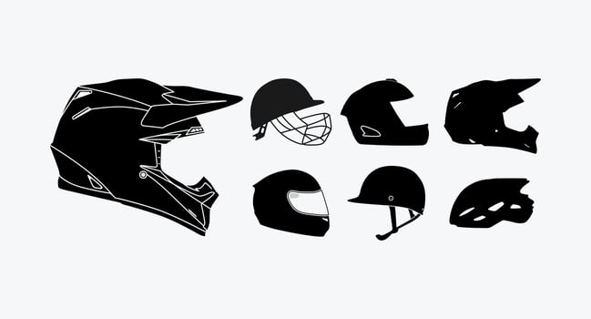 kinds of helmet set bundle vector design, motorbike and sport helmet bundle