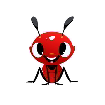 Red ant cartoon logo vector illustration on white background