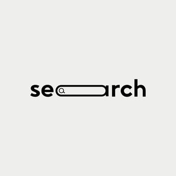 Vector search minimal text logo design