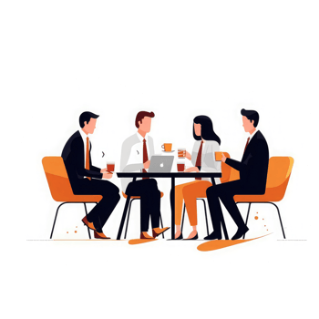 Business executives participating in a business meeting . AI Generated png