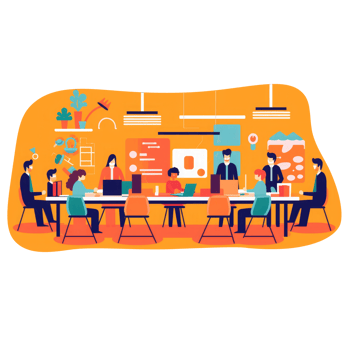 business team having a meeting in a modern office . AI Generated png