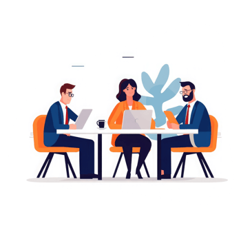 Business executives participating in a business meeting . AI Generated png