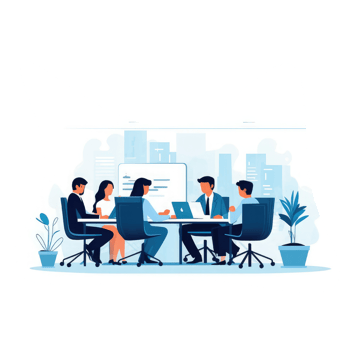 business executives attending a business meeting . AI Generated png
