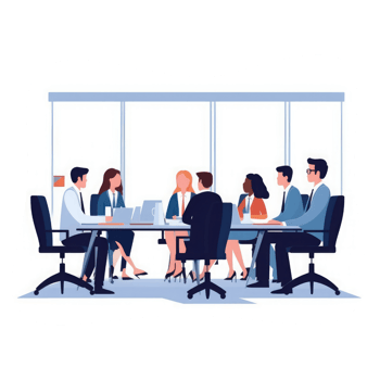 Business executives participating in a business meeting . AI Generated png