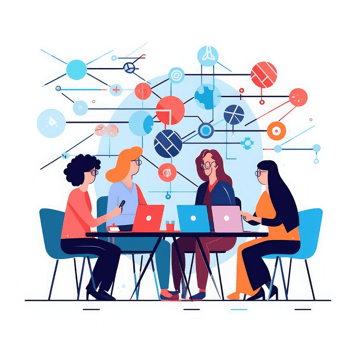 group of experts gathered around a conference table. Participate in lively discussions . AI Generated png