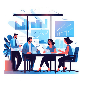 Business meeting in strategic financial concept analysis . AI Generated png