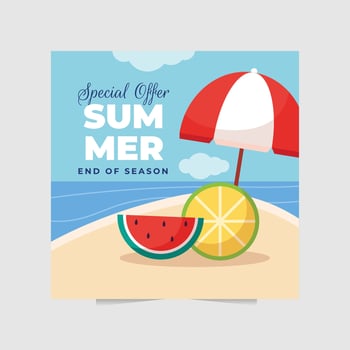 Poster or banner for Best of Summer and Year End Sale vector