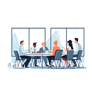Business executives participating in a business meeting . AI Generated png