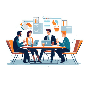 people are sitting around a table project management discussions professional profitability . AI Generated png