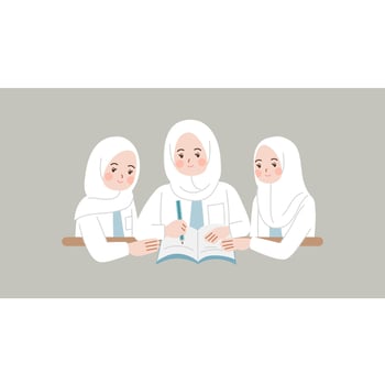 Group of students study together vector flat concept