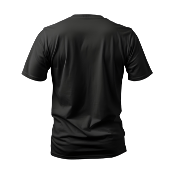 Back View of Black Short Sleeve T-Shirt Ideal Mockup for Casual Wear, ai generated png