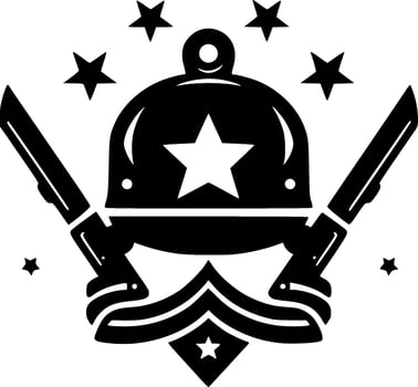 Army - Black and White Isolated Icon - Vector illustration