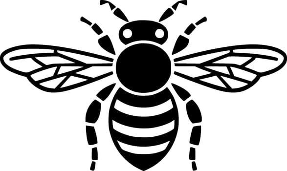 Bee - Black and White Isolated Icon - Vector illustration