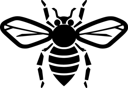 Bee, Black and White Vector illustration