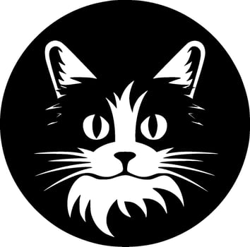 Cat - Black and White Isolated Icon - Vector illustration