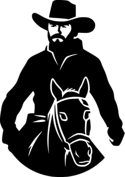Cowboy, Minimalist and Simple Silhouette - Vector illustration