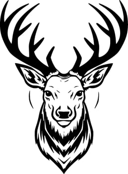 Dear - Black and White Isolated Icon - Vector illustration