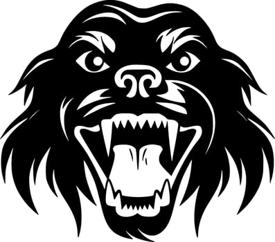 Dog, Black and White Vector illustration
