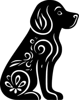 Dog - Black and White Isolated Icon - Vector illustration