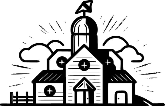 Farmhouse - Minimalist and Flat Logo - Vector illustration