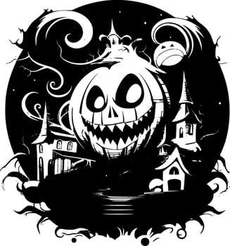 Fantasy - Black and White Isolated Icon - Vector illustration