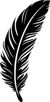 Feather - Black and White Isolated Icon - Vector illustration