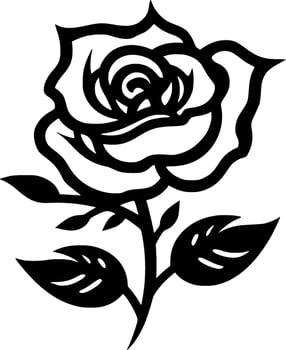 Flower, Black and White Vector illustration