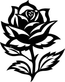 Flower - Black and White Isolated Icon - Vector illustration