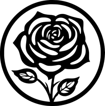 Flower, Black and White Vector illustration