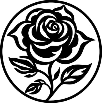 Flower, Black and White Vector illustration