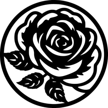 Flower, Black and White Vector illustration