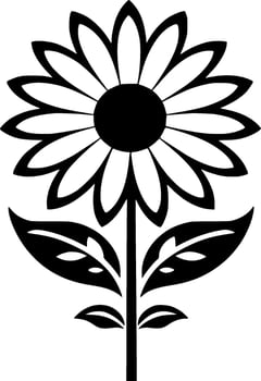 Flower, Black and White Vector illustration