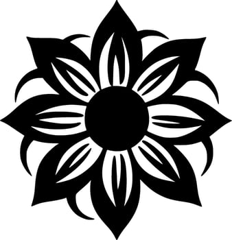 Flower, Black and White Vector illustration
