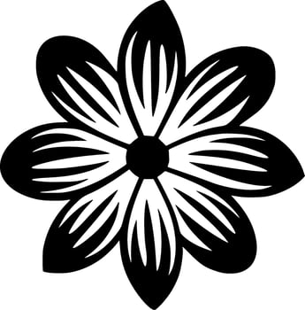 Flower - Black and White Isolated Icon - Vector illustration