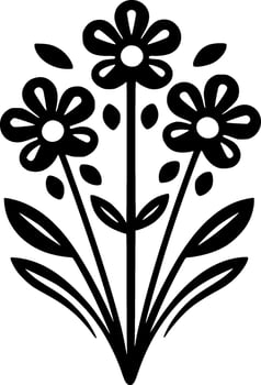 Flowers, Minimalist and Simple Silhouette - Vector illustration