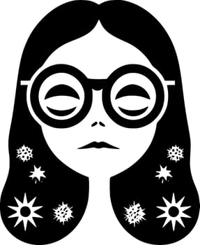 Hippie - Minimalist and Flat Logo - Vector illustration