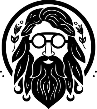 Hippie - Black and White Isolated Icon - Vector illustration