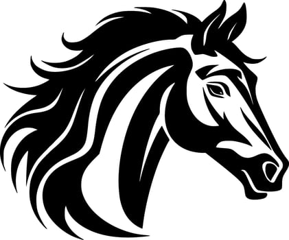Horse, Minimalist and Simple Silhouette - Vector illustration