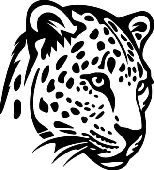 Leopard - Black and White Isolated Icon - Vector illustration