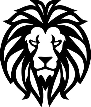 Lion - Black and White Isolated Icon - Vector illustration