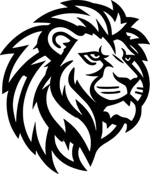 Lion, Black and White Vector illustration