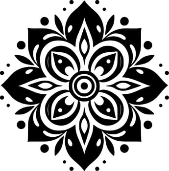 Mandala, Black and White Vector illustration